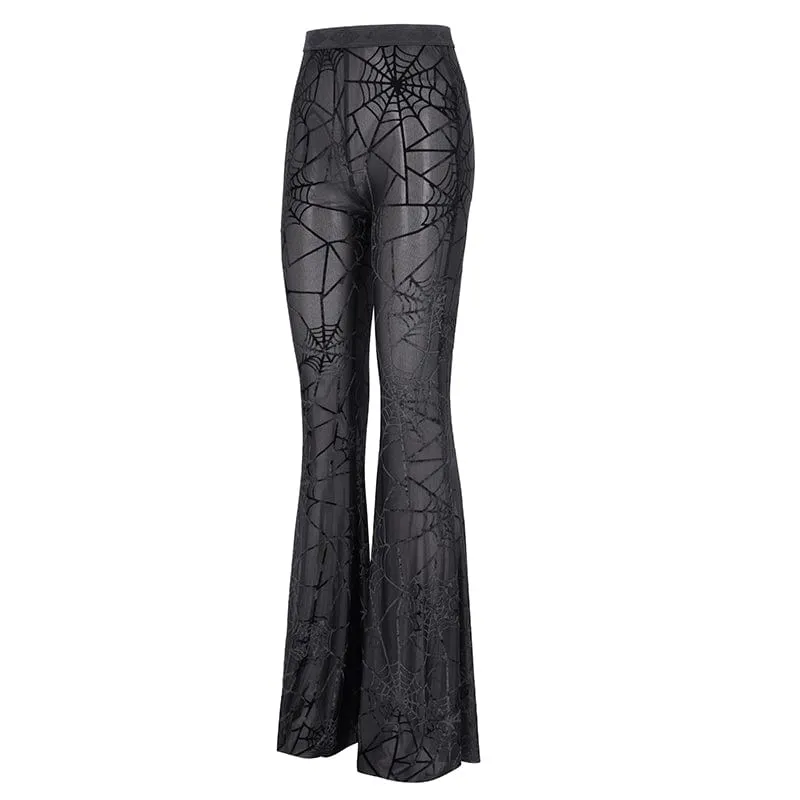 Gothic-Hose aus transparentem Spinnennetz für Damen