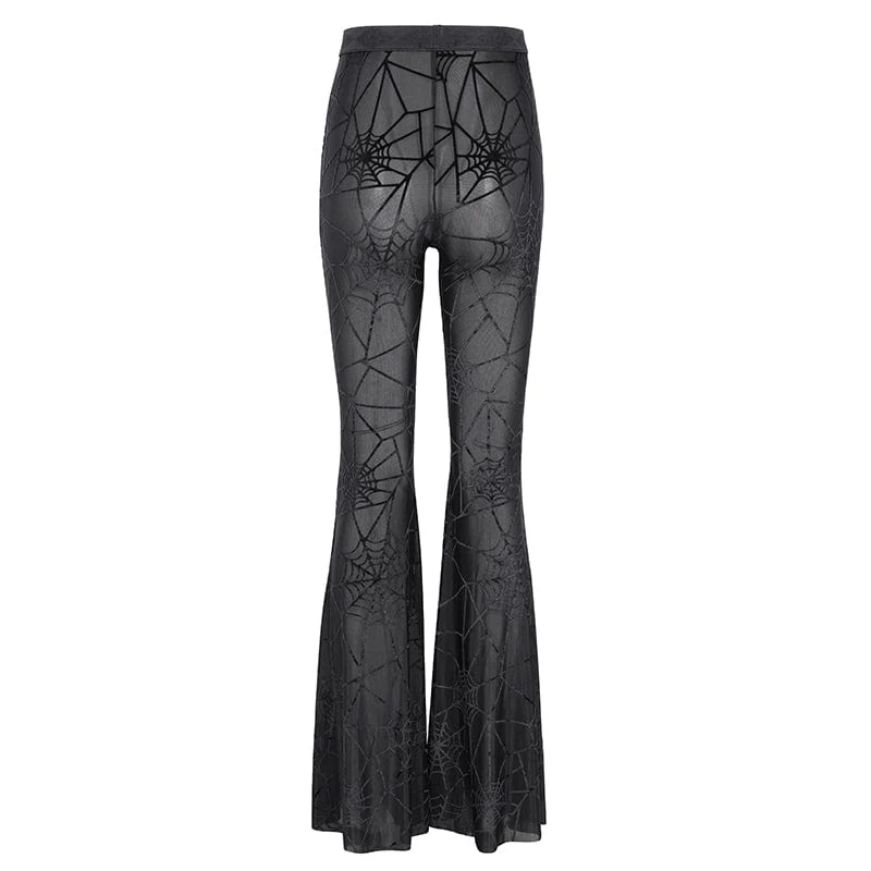 Gothic-Hose aus transparentem Spinnennetz für Damen