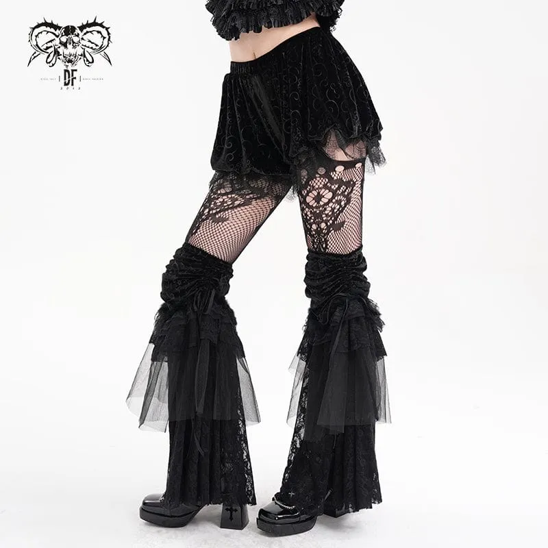 Gothic-Shorts aus Cloud-Samtnetz für Damen