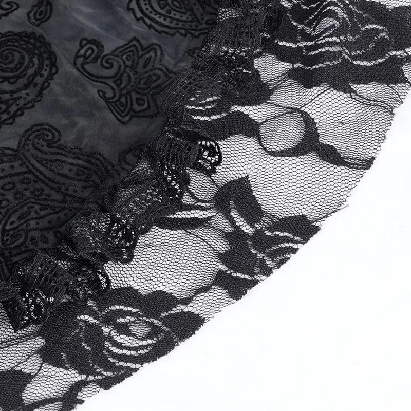 Gothic-Spitzenjacke mit Fledermausärmeln und Kapuze für Damen