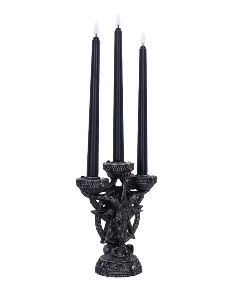 Baphomet's Strahlender Kerzenleuchter mit LED Kerzen 46cm