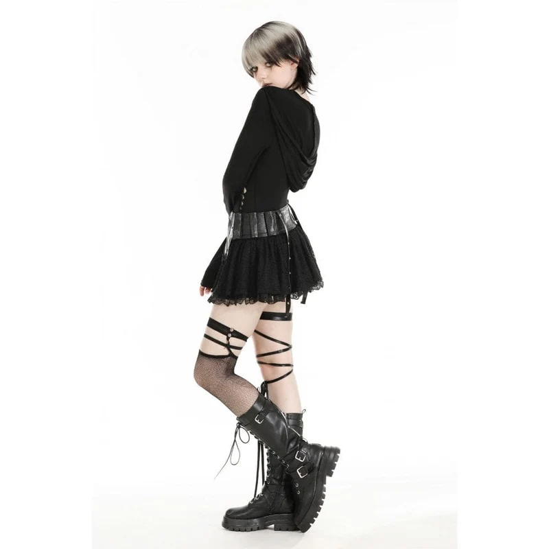 Gothic-Kapuzenpullover mit Rissen für Damen