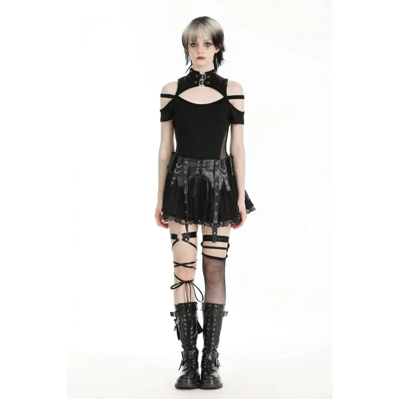 Punk-Rock aus Kunstleder mit Splice-Spitze für Damen