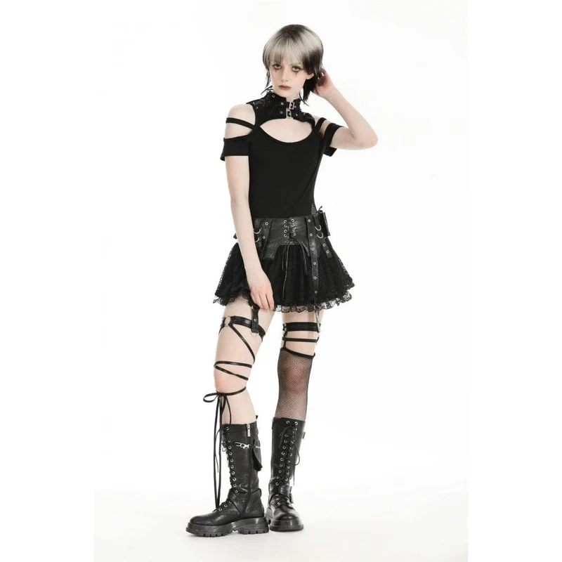 Punk-Rock aus Kunstleder mit Splice-Spitze für Damen