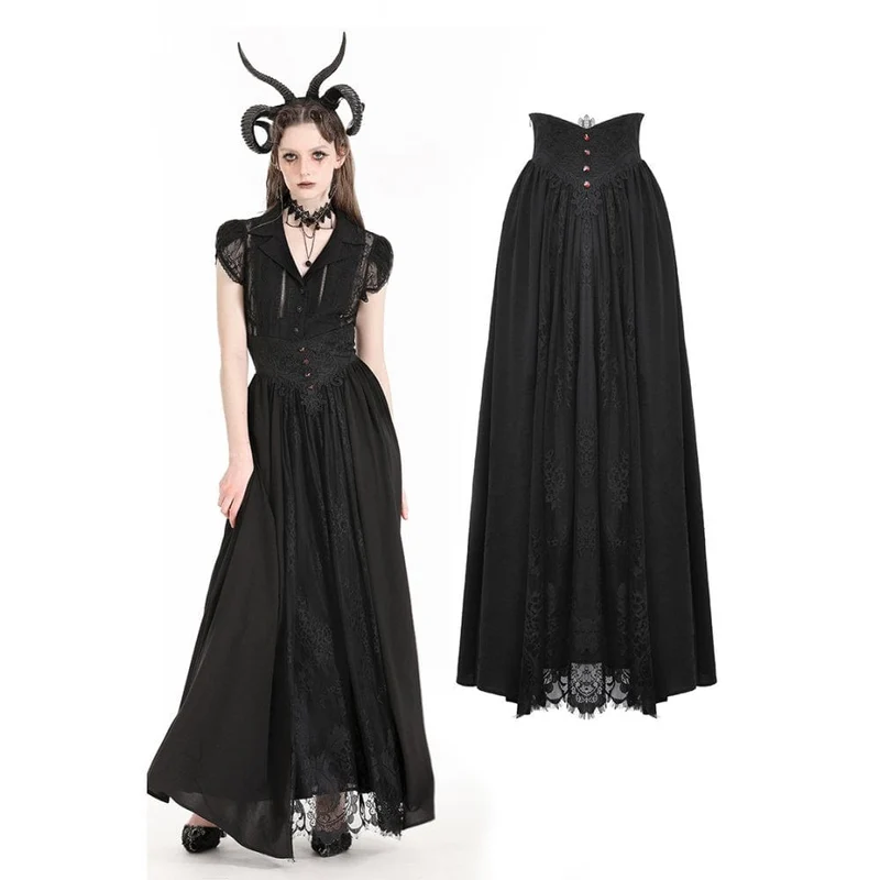 Damenrock mit hoher Taille und Gothic-Herzstickerei