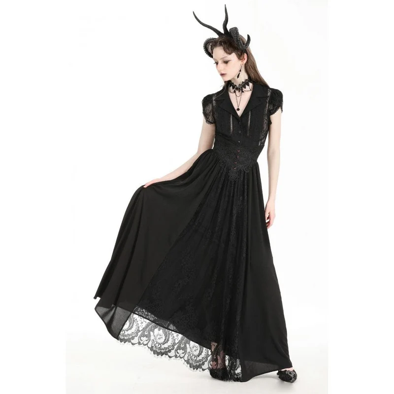 Damenrock mit hoher Taille und Gothic-Herzstickerei