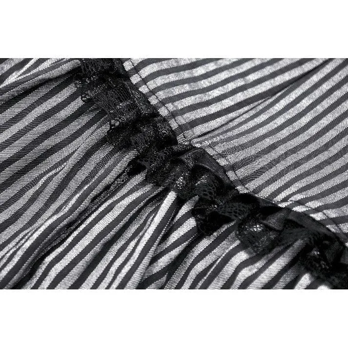 Gotisches, gerüschtes, gestreiftes Abschlusskleid für Damen