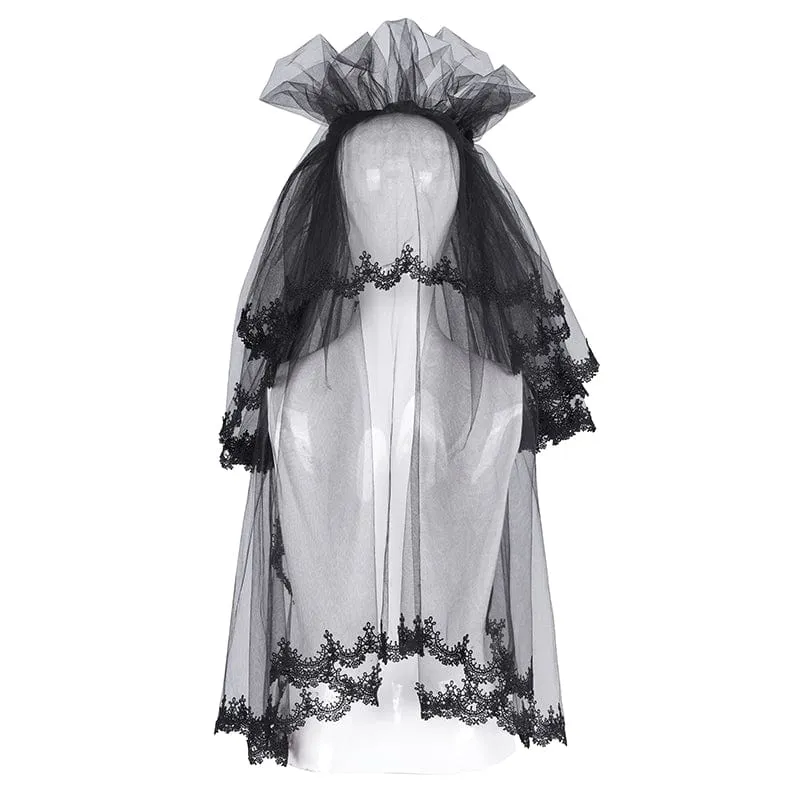 Gothic-Haarschmuck für Damen im Häkel-Netz-Stil mit Blumenmuster