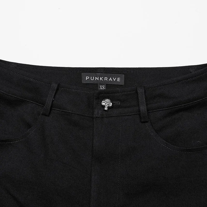 Punk-Hose aus Netzstoff mit dreieckiger Schnalle für Damen