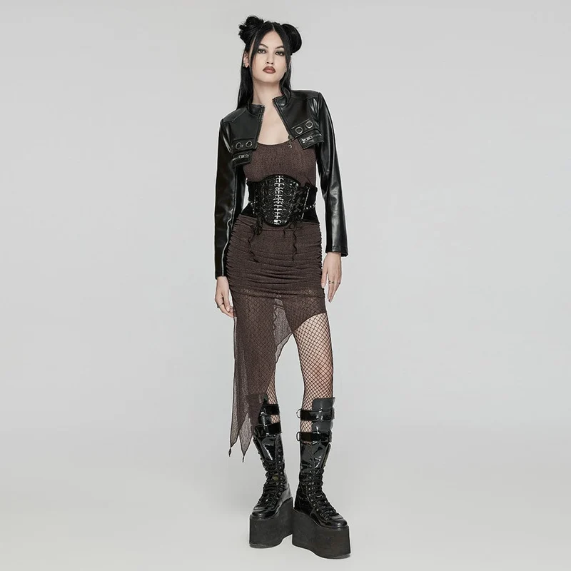 Punk-Skelett-Unterbrustkorsett zum Schnüren für Damen