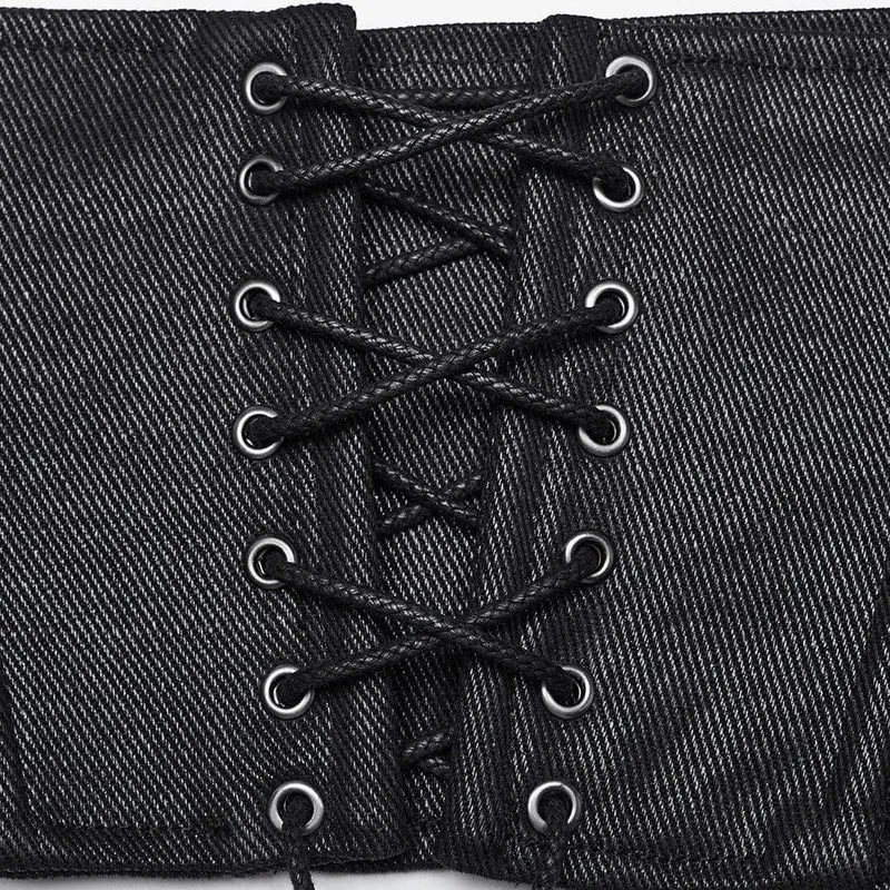 Unterbrustkorsett mit Punk-Schnallen und Schnürung für Damen