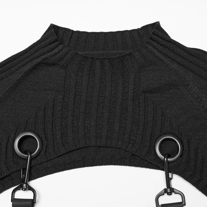 Zweiteiliges Strickkleid mit Punk-Schnalle für Musikfestivals für Damen