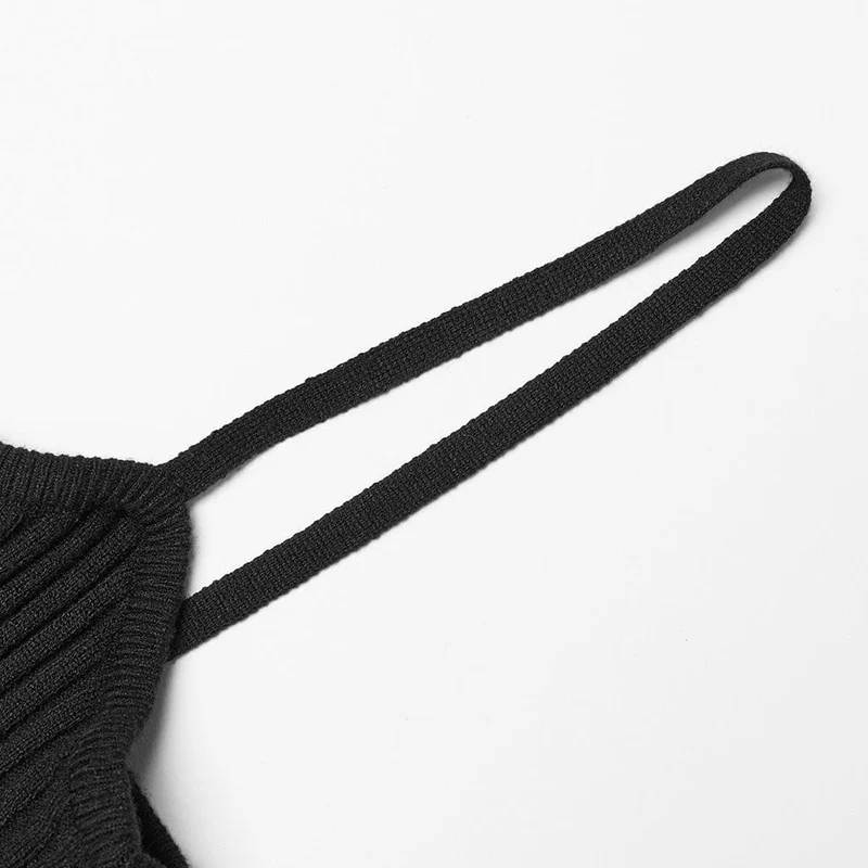 Zweiteiliges Strickkleid mit Punk-Schnalle für Musikfestivals für Damen
