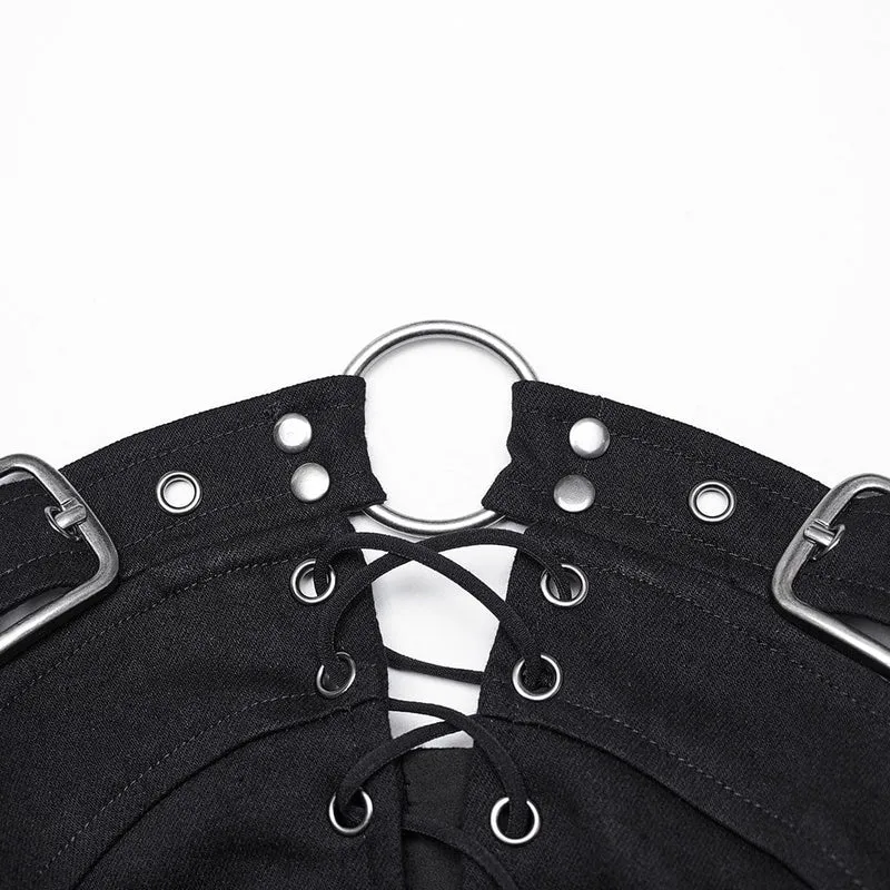 Punk-Tube-Top mit Cutout und Schnalle zum Schnüren für Damen