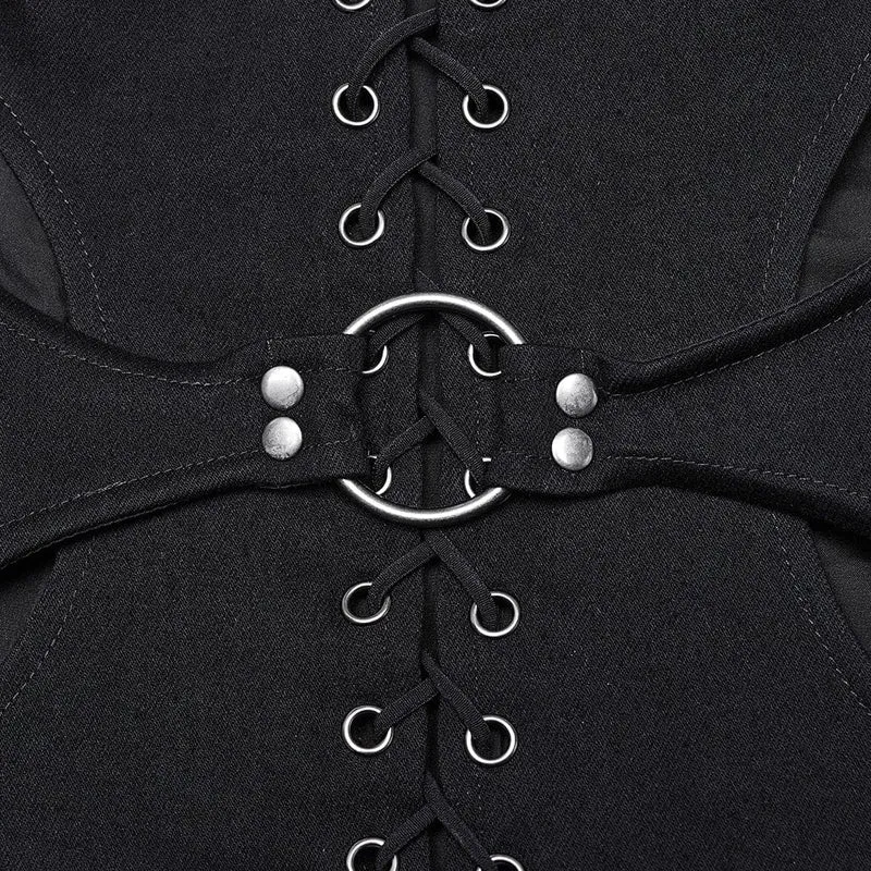 Punk-Tube-Top mit Cutout und Schnalle zum Schnüren für Damen
