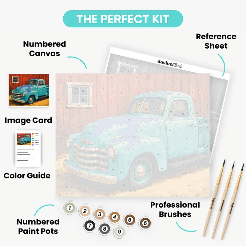 Turquoise Chevy 3100 - Paint by Numbers Kit