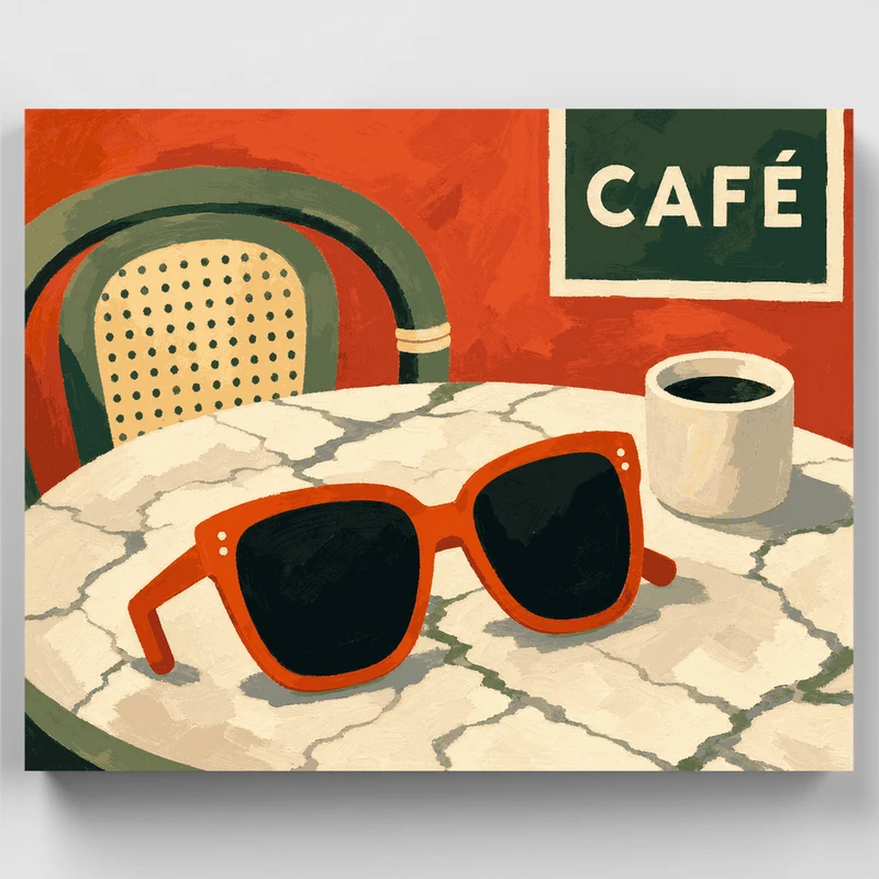 Red Frames Café - Paint by Numbers Kit