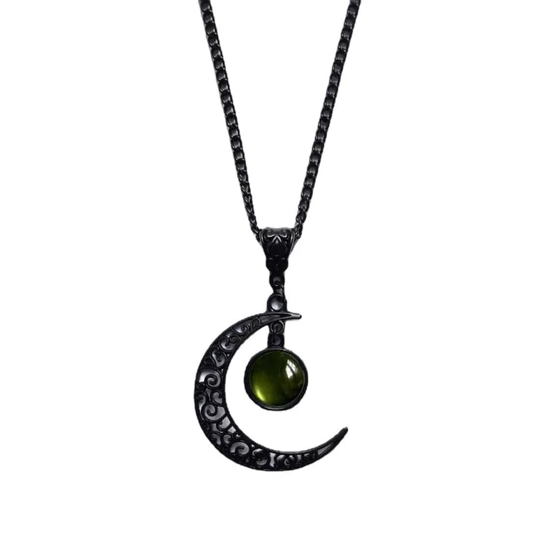 Gothic Perlen Mond Halskette für Damen