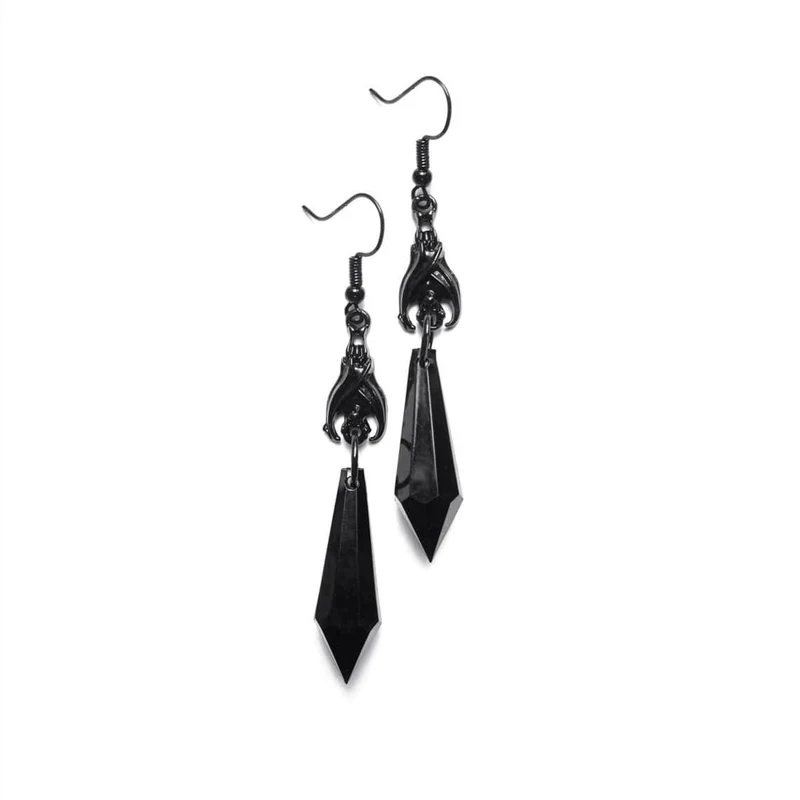 Gothic-Rubin-Fledermaus-Ohrring für Damen