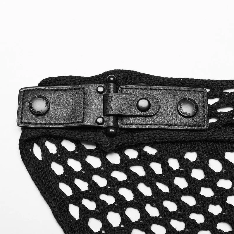 Damen Punk Tiefer Ausschnitt Ungesäumtes Mesh Flitterwochenkleid