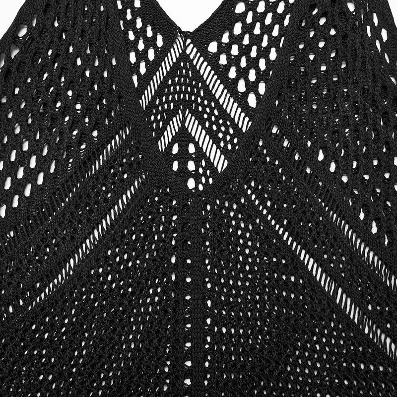 Damen Punk Tiefer Ausschnitt Ungesäumtes Mesh Flitterwochenkleid