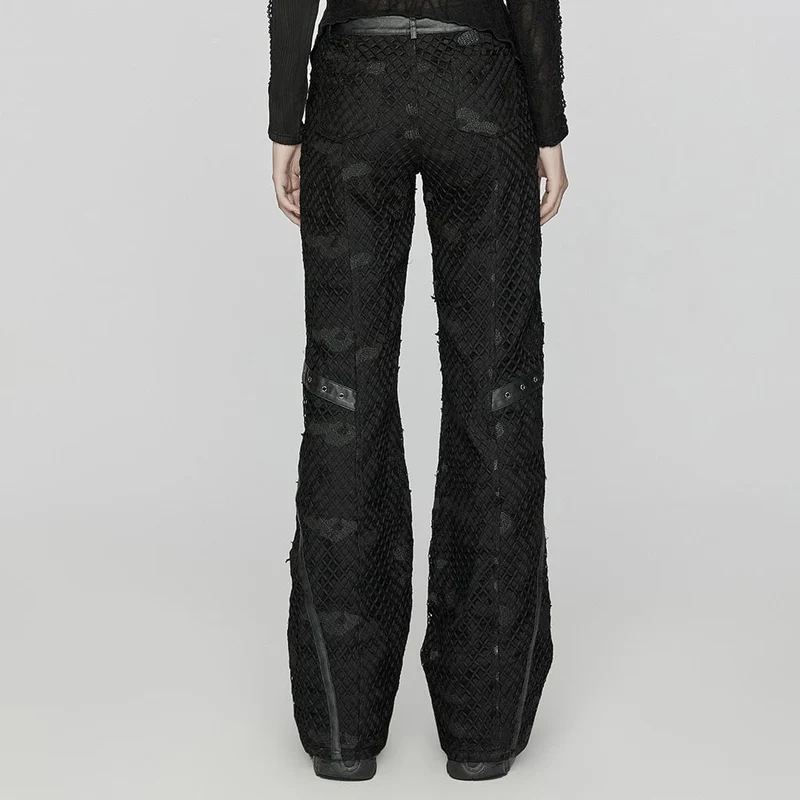 Zerrissene Punk-Jeanshose aus Netzstoff für Damen