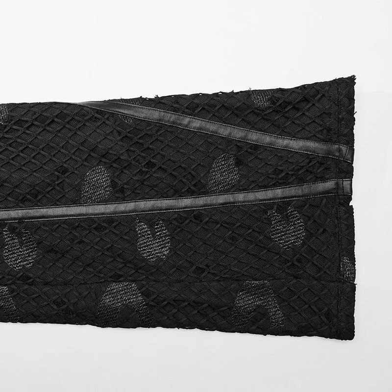 Zerrissene Punk-Jeanshose aus Netzstoff für Damen