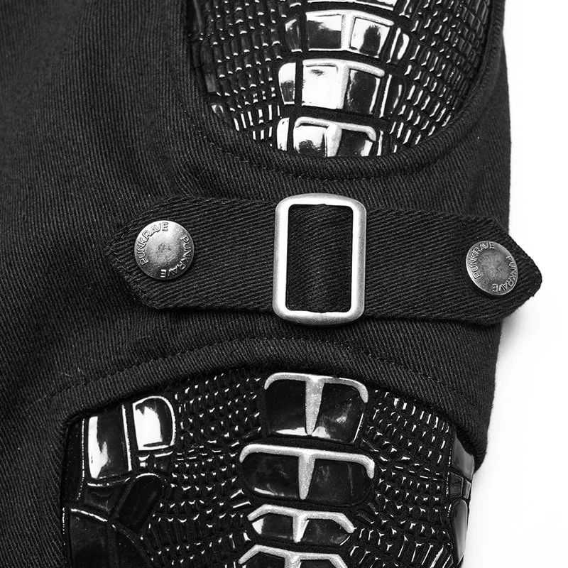 Damen Punk Skelett Lackleder Splice Hose