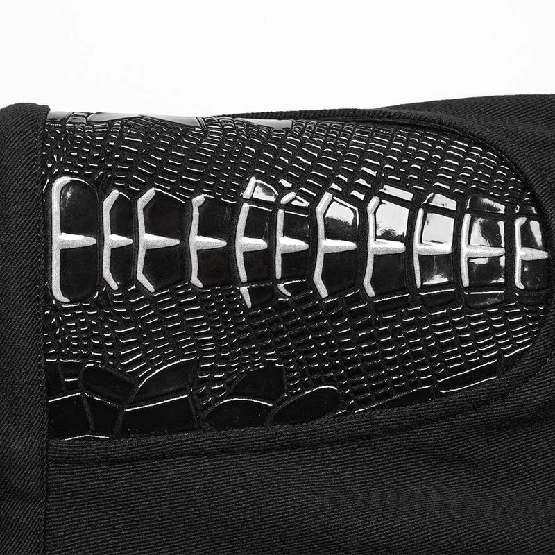 Damen Punk Skelett Lackleder Splice Hose