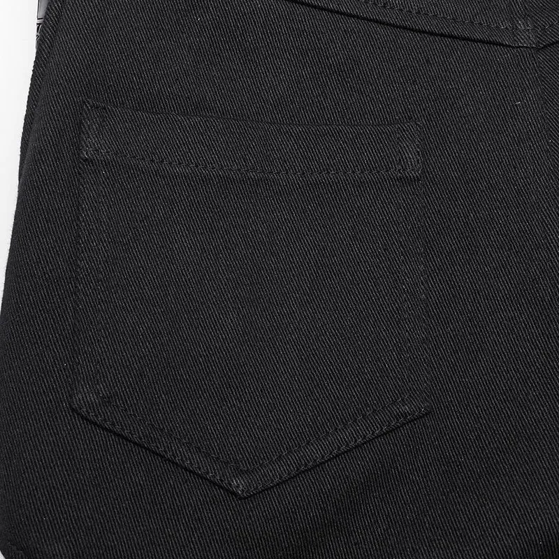 Damen Punk Skelett Lackleder Splice Hose