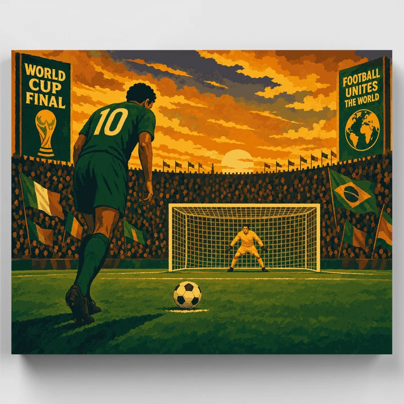 Penalty Kick Sunset - Paint by Numbers Kit