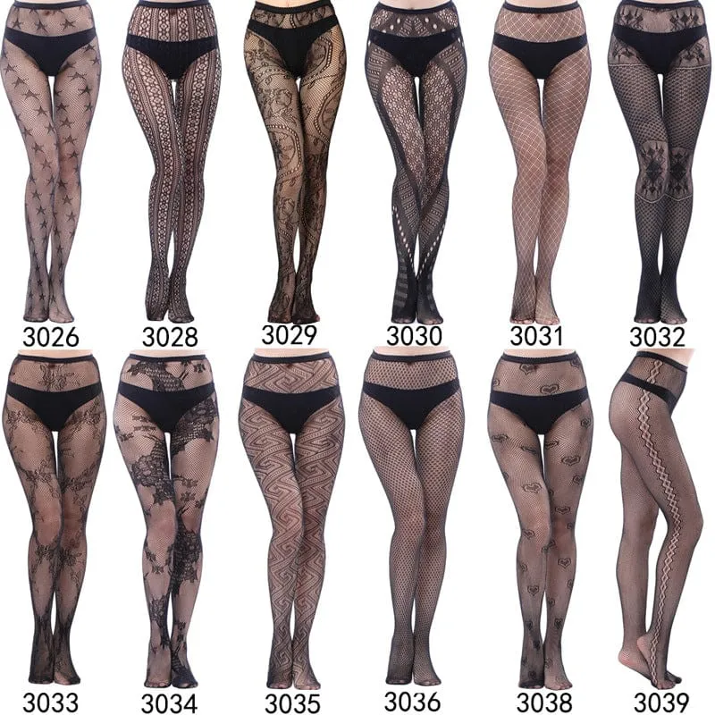 Gothic-Strumpfhosenstrümpfe aus Spitze für Damen