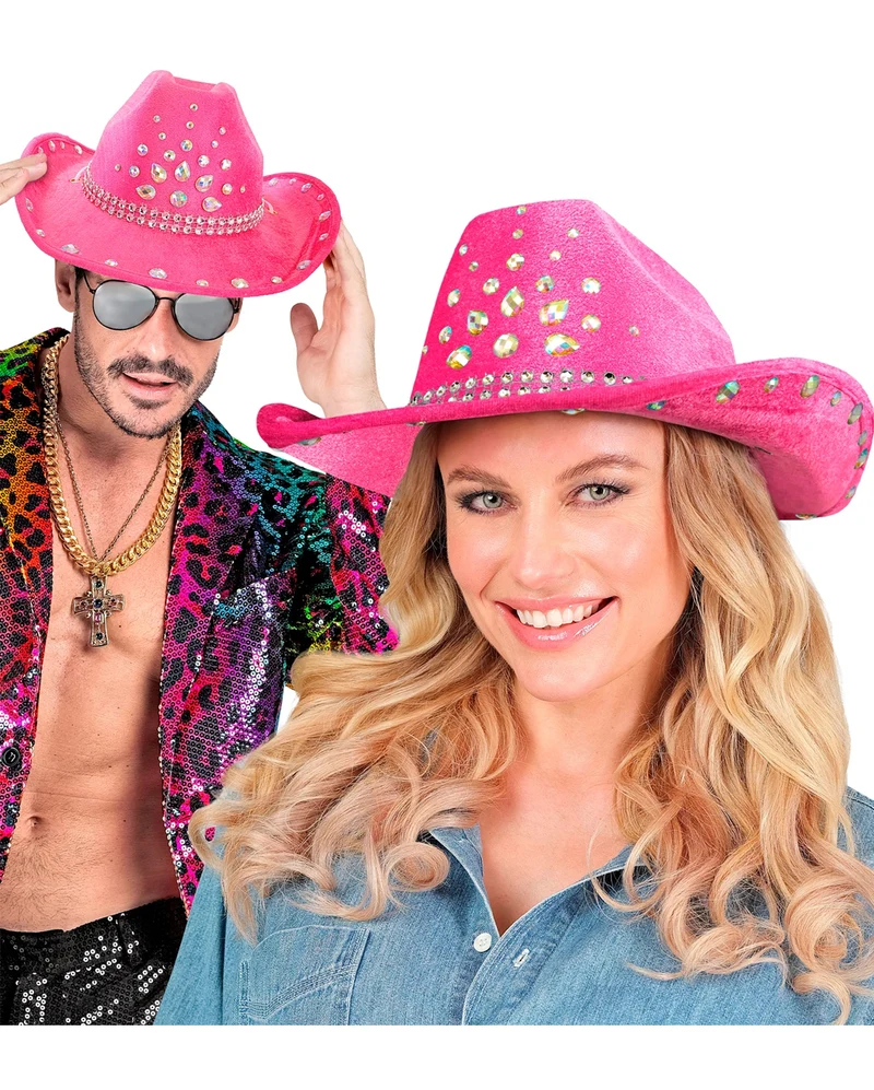 Pinker Cowboy Hut mit "Diamanten"