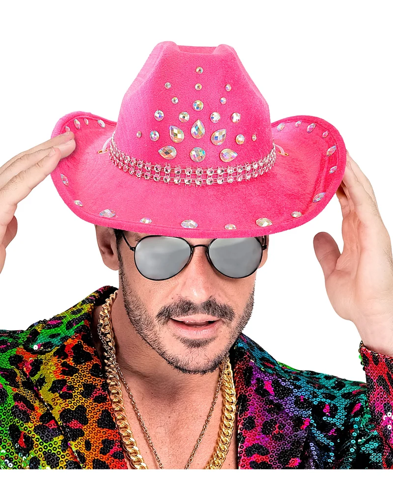 Pinker Cowboy Hut mit "Diamanten"