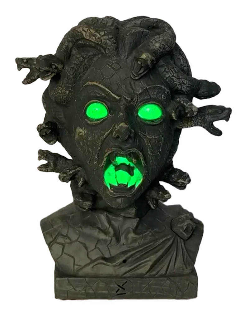 Medusa Schlangen Büste mit Sound, Licht & Bewegung 30cm