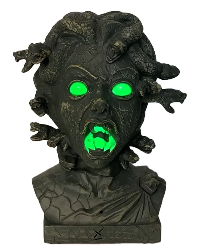 Medusa Schlangen Büste mit Sound, Licht & Bewegung 30cm