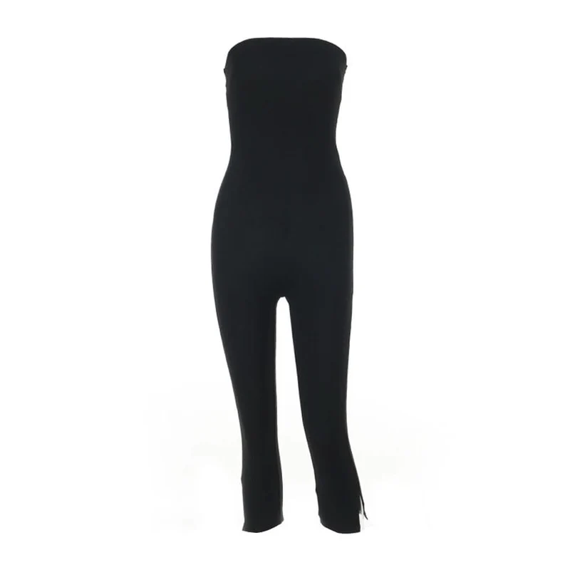 Backless corset slit jumpsuit