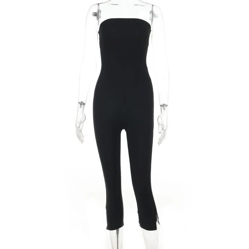 Backless corset slit jumpsuit