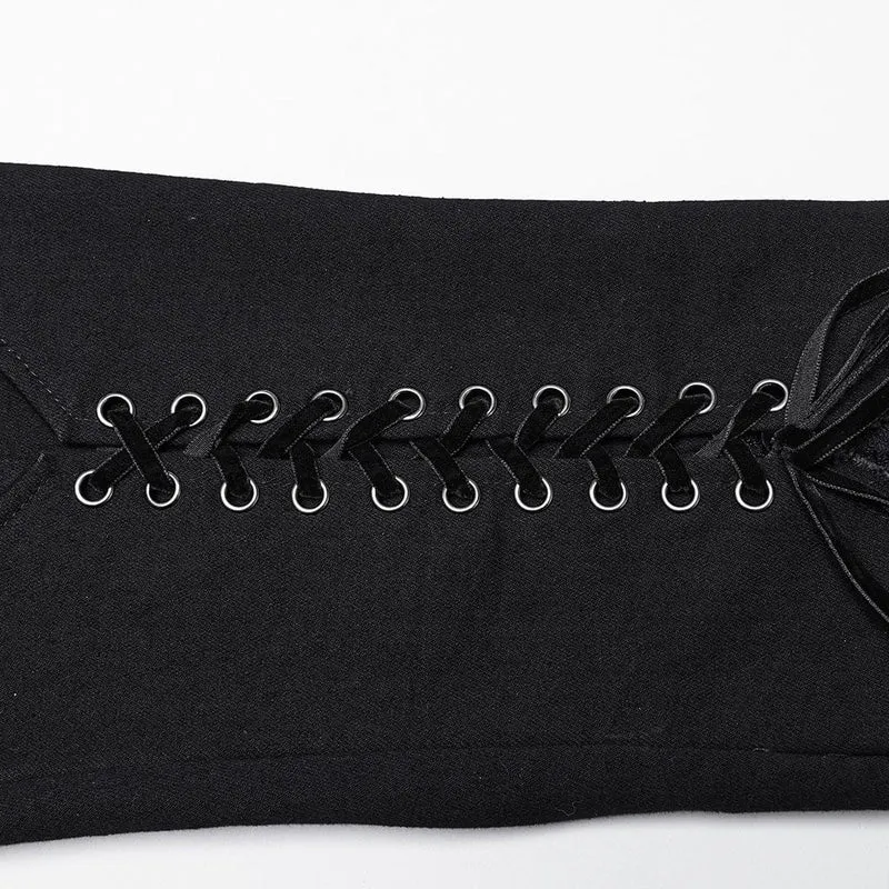 Gothic Schlaghose mit Schnürung für Damen