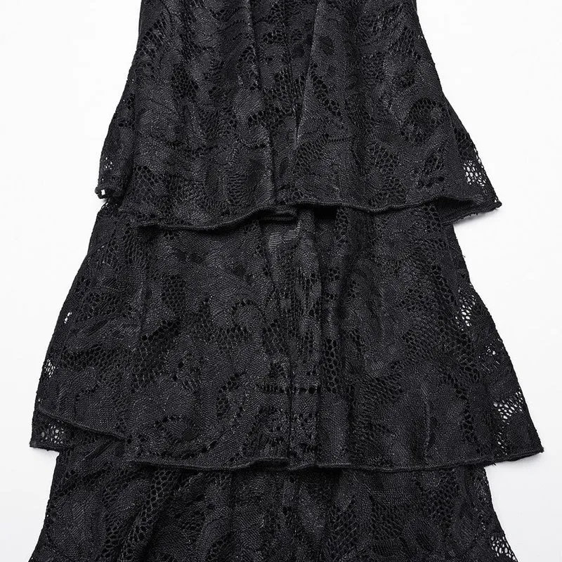 Gothic Schlaghose mit Schnürung für Damen