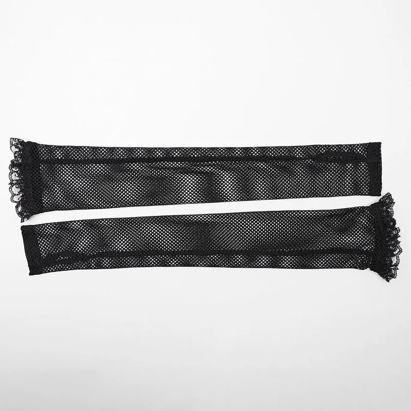 Damen Punk Neckholder Rüschen Spitze Partykleid Schwarz