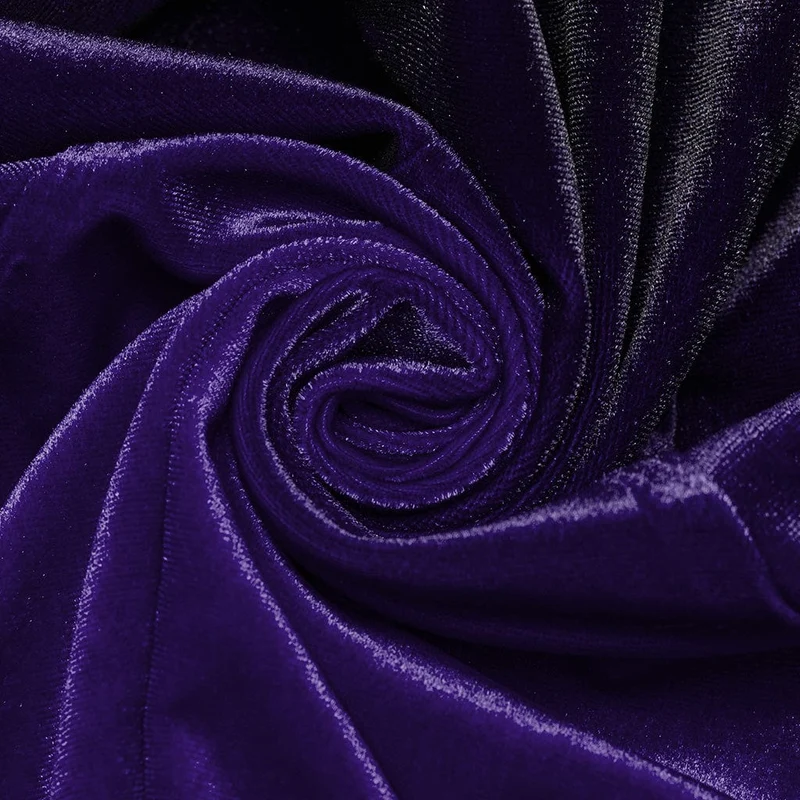 Gothic Ballkleid mit Puppenkragen und Farbverlauf aus Samt für Damen, Violett