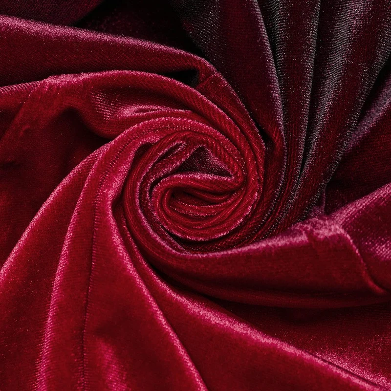 Gothic Ballkleid mit Puppenkragen und Farbverlauf aus Samt für Damen in Rot