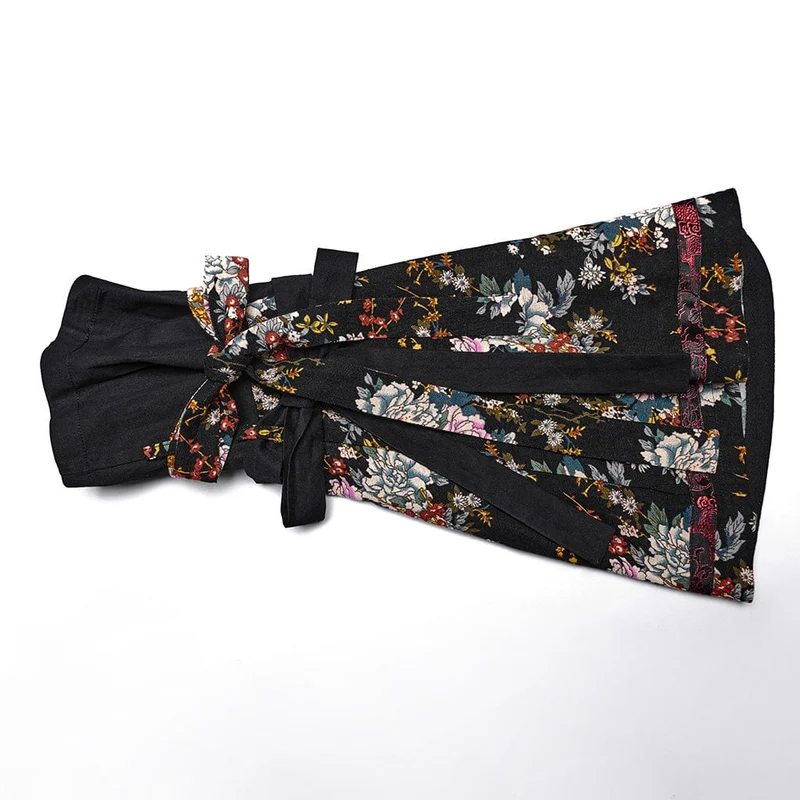 Lolita-Kimonokleid-Set mit Blumenmuster und Rüschen für Damen