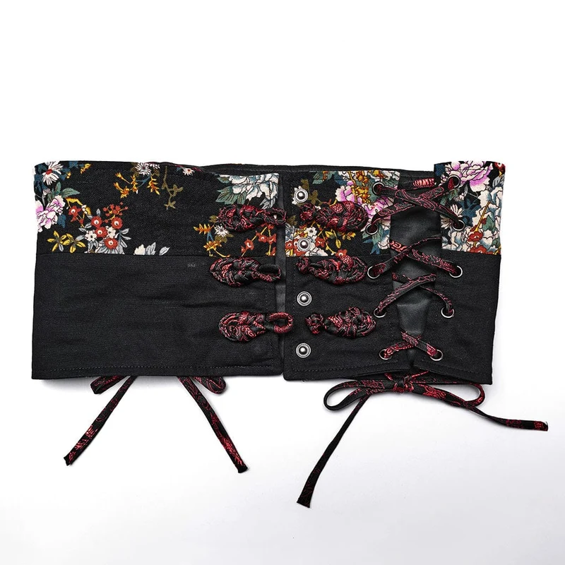 Lolita-Kimonokleid-Set mit Blumenmuster und Rüschen für Damen