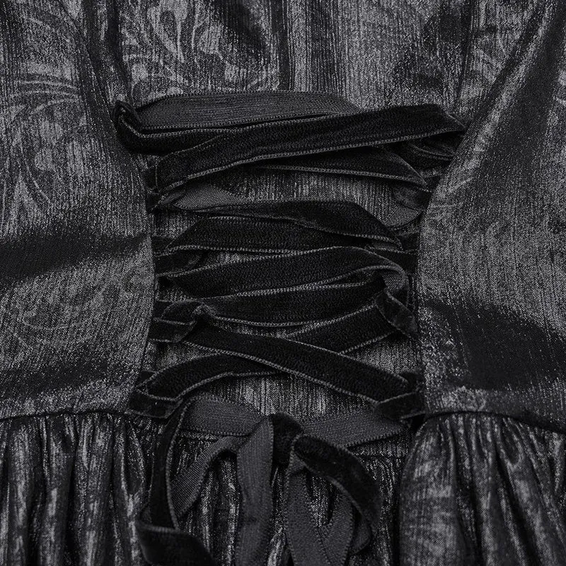 Gothic-Ballkleid mit tiefem Ausschnitt und Schnürung für Damen, Hochzeitskleid