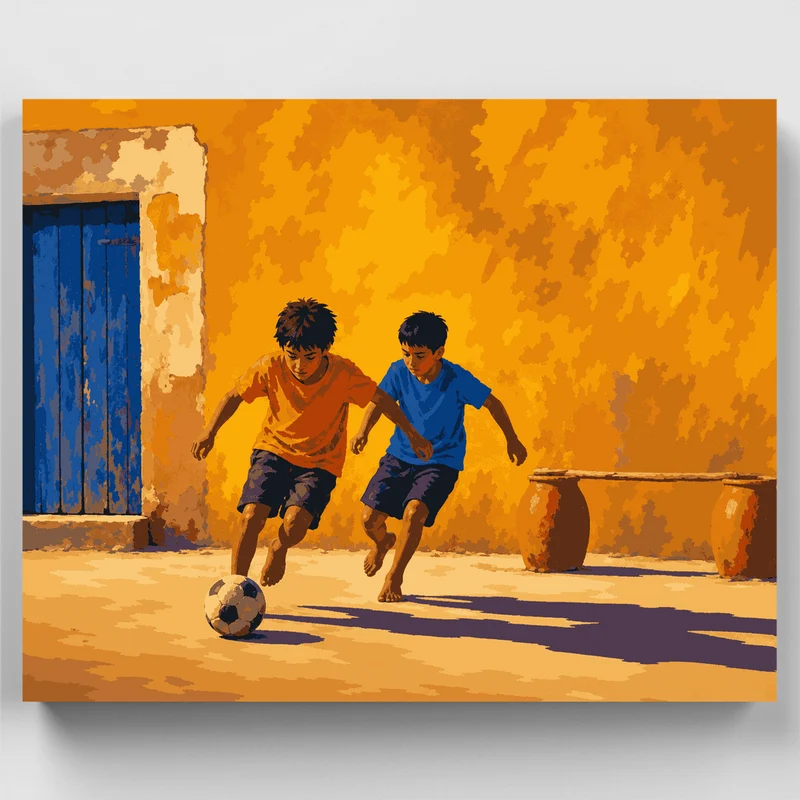 Barefoot Street Soccer - Paint by Numbers Kit
