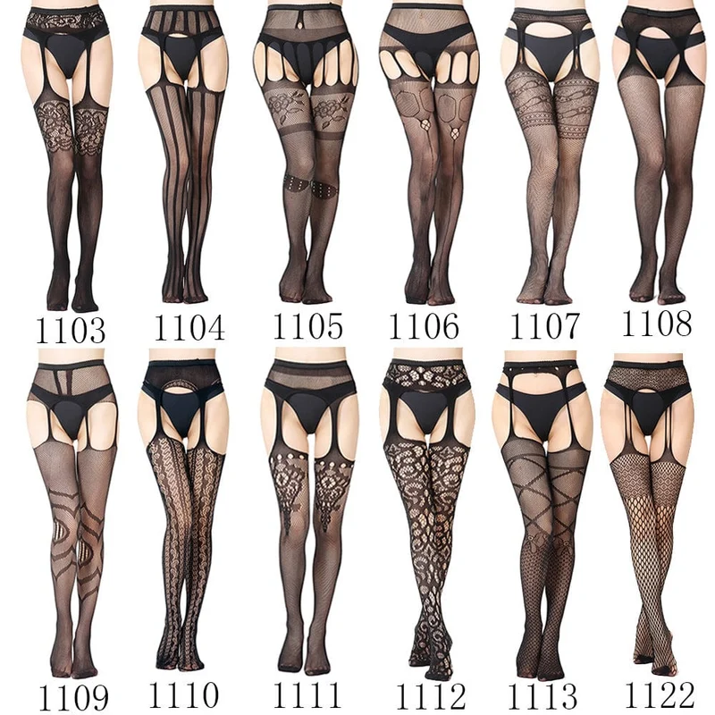 Strumpfhosenstrümpfe mit Gothic-Ausschnitt und Spitze für Damen