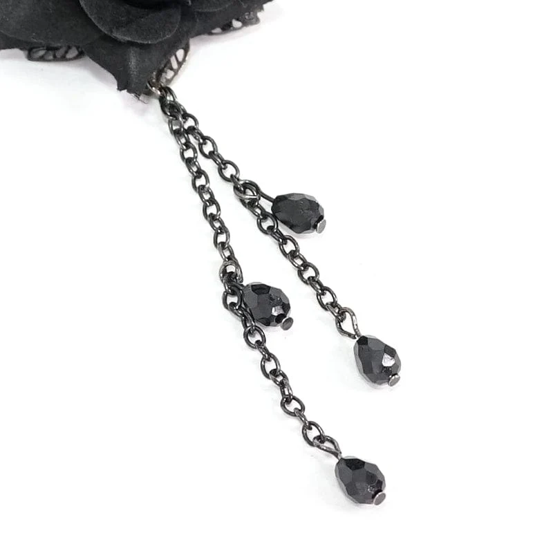 Gothic Schwarze Rosenohrringe für Damen