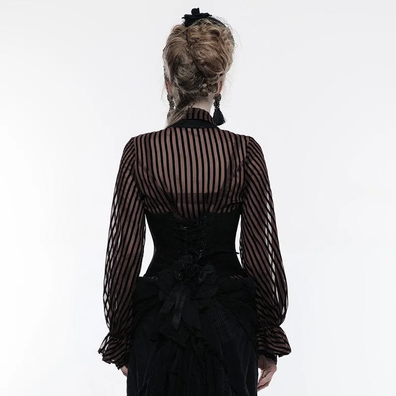 Gothic Neckholder-Korsett mit Schnürung aus Jacquard für Damen